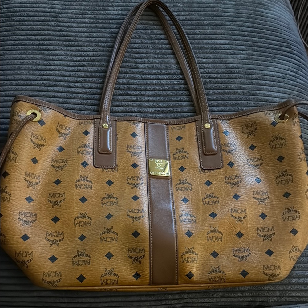 MCM Brown Monogram Tote Bag